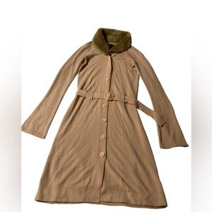 Frenchi Tan Cárdigan Coat with belt Size Small